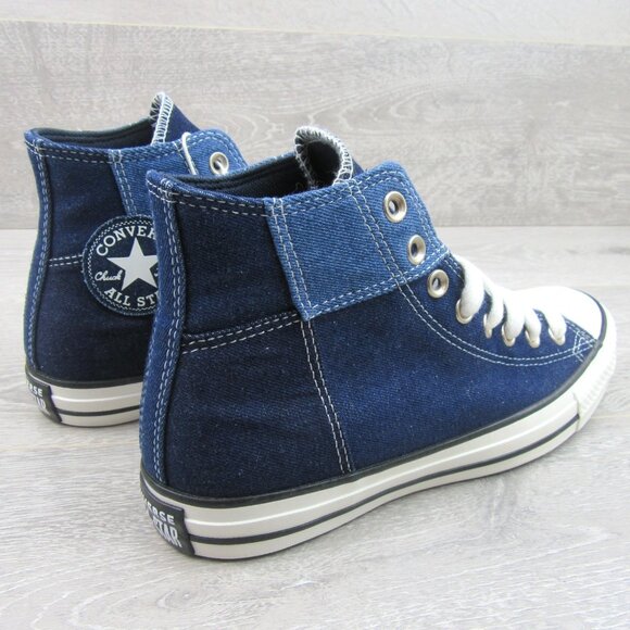 Converse CTAS HI Women's Size 9 Patchwork Denim Blue White Sneakers NEW - Picture 7 of 14
